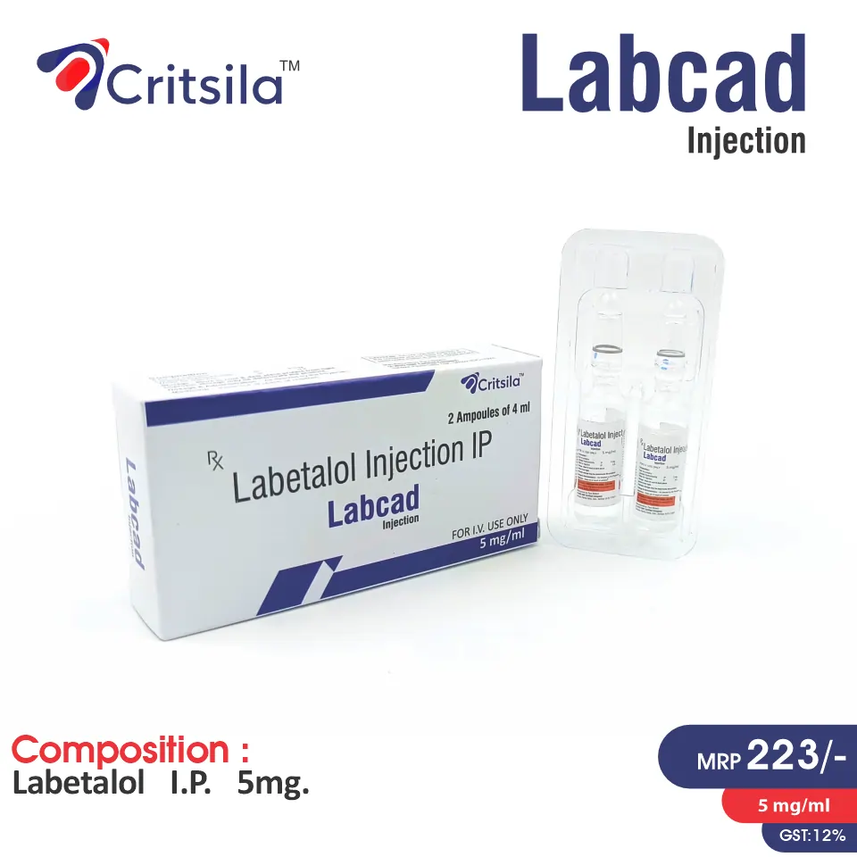 Labetalol (5mg/1ml) at the best price in PCD Pharma Franchise for Antihypertensive, Blood Pressure Management.